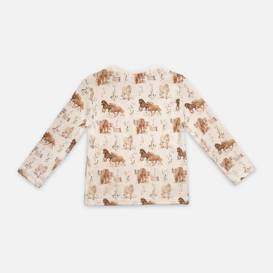 Patterned long-sleeved top