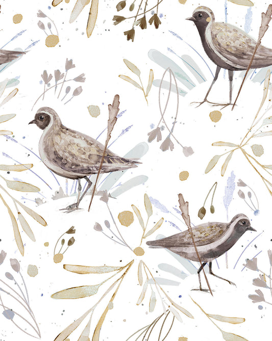Dress with golden plover pattern