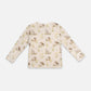 Patterned long-sleeved top