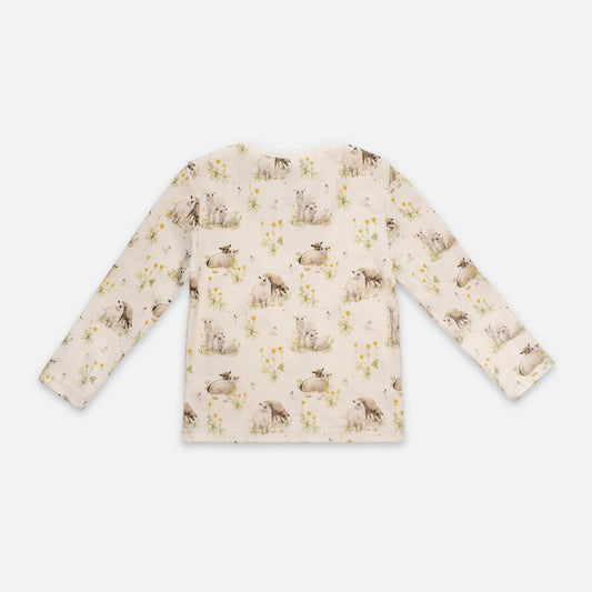 Patterned long-sleeved top