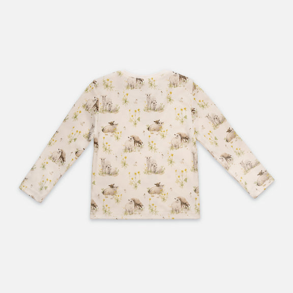 Patterned long-sleeved top