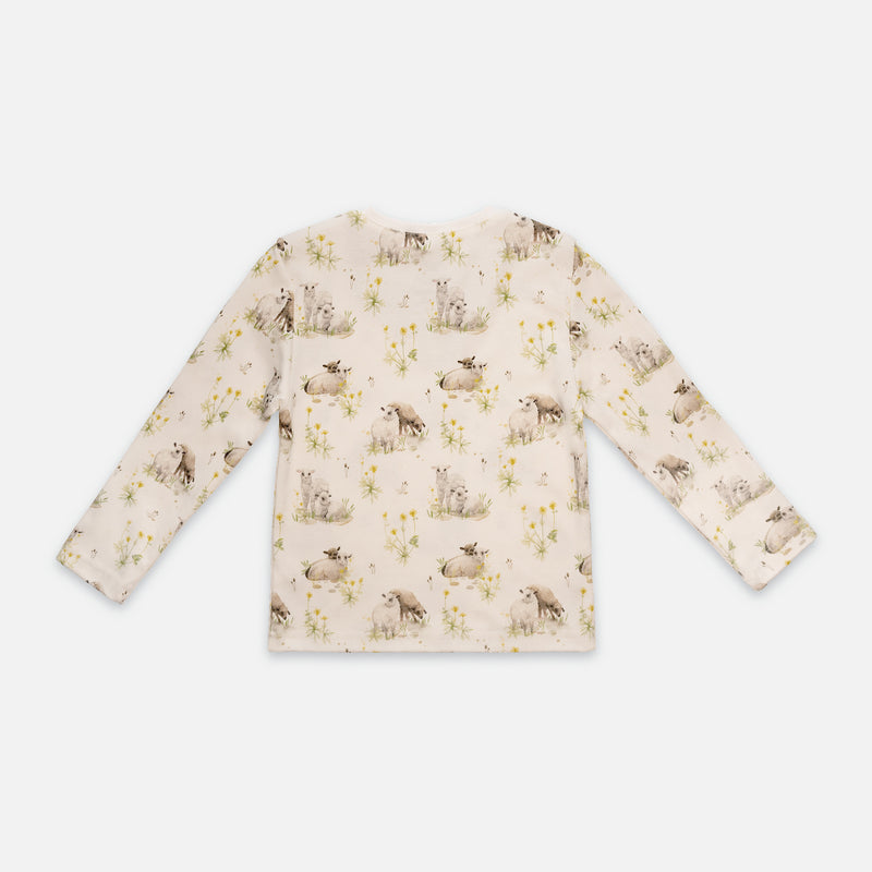 Patterned long-sleeved top