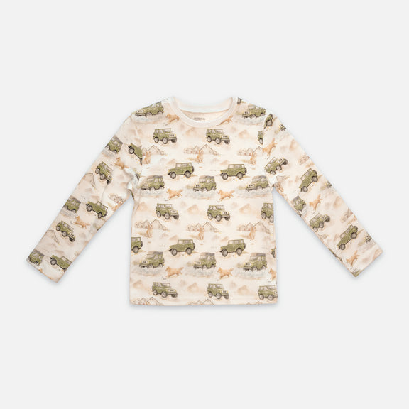 Patterned long-sleeved top