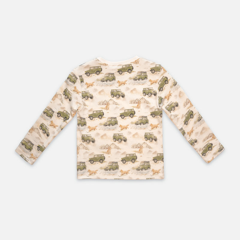 Patterned long-sleeved top