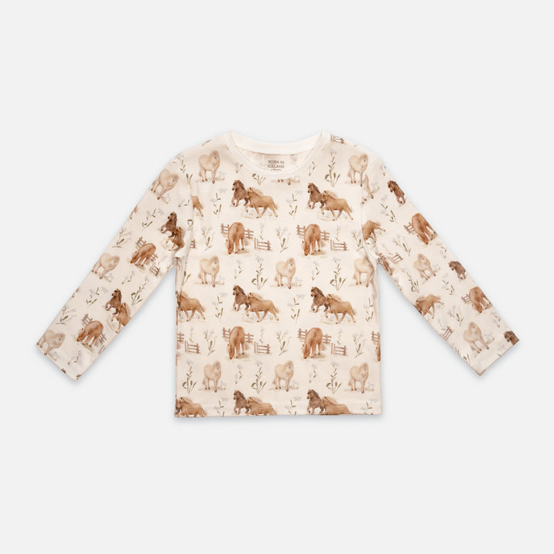 Patterned long-sleeved top