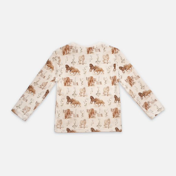 Patterned long-sleeved top
