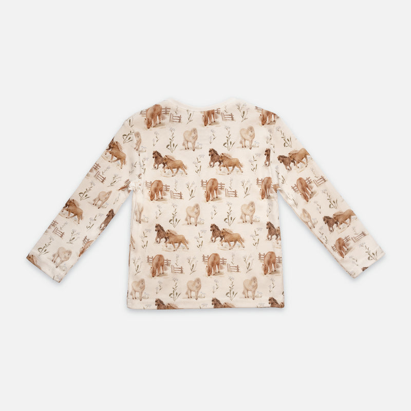 Patterned long-sleeved top