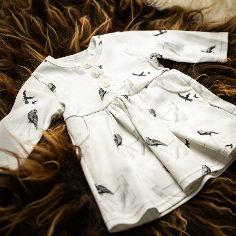 Patterned long-sleeved dress