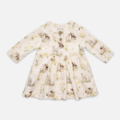 Patterned long-sleeved dress