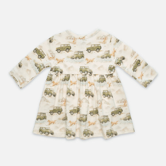Patterned long-sleeved dress