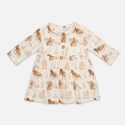 Patterned long-sleeved dress