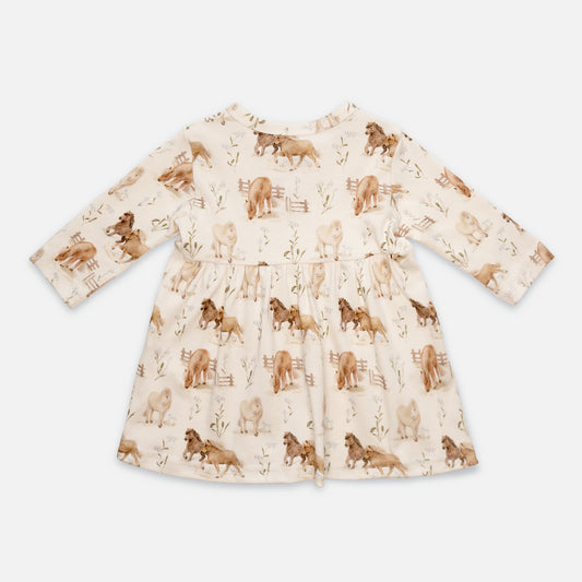 Patterned long-sleeved dress
