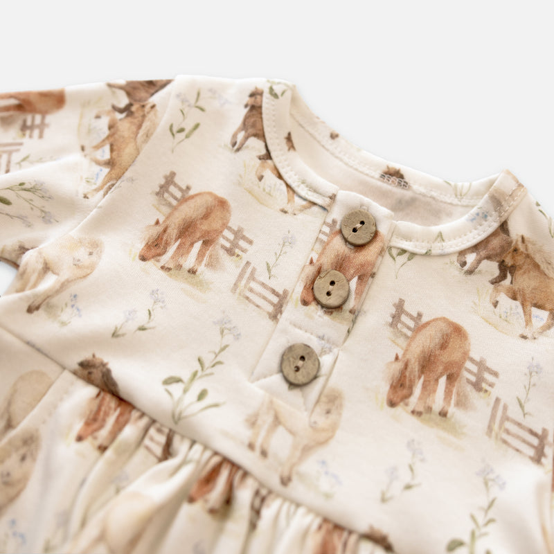 Patterned long-sleeved dress