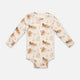 Patterned snap-button long-sleeved baby bodysuit