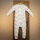 Patterned zip-up one-piece pajamas