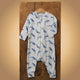 Patterned zip-up one-piece pajamas