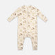 Patterned zip-up one-piece pajamas
