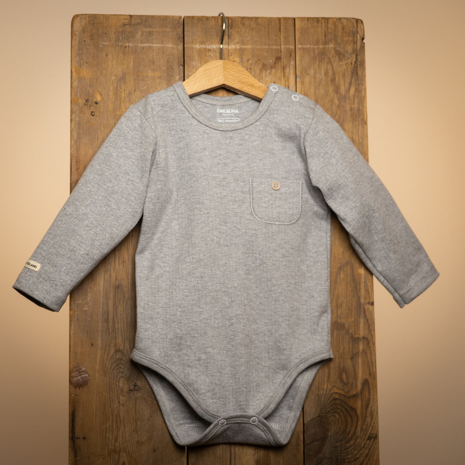 Snap-button long-sleeved bodysuit