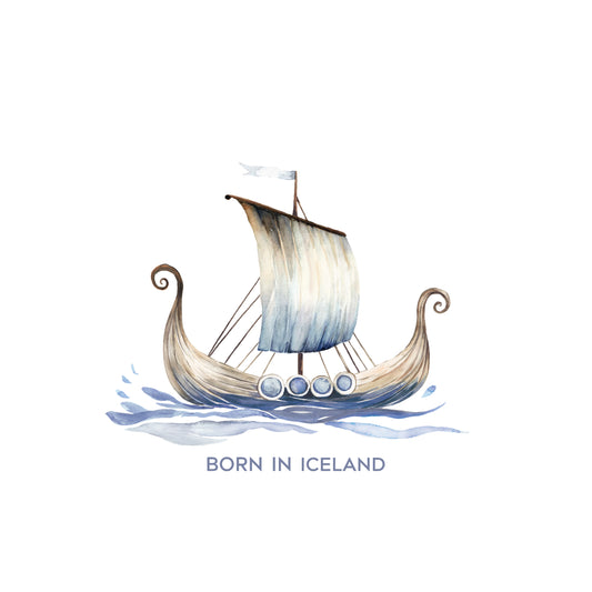 Bolur með víkingaskipi