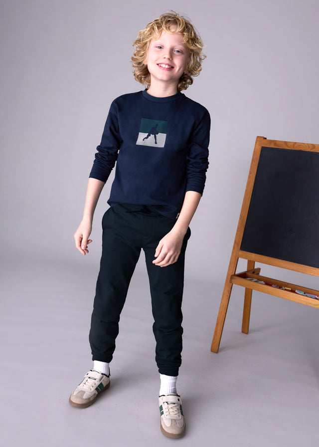 Basic cuffed fleece trousers