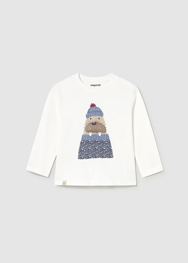 L/s t-shirt applique animal