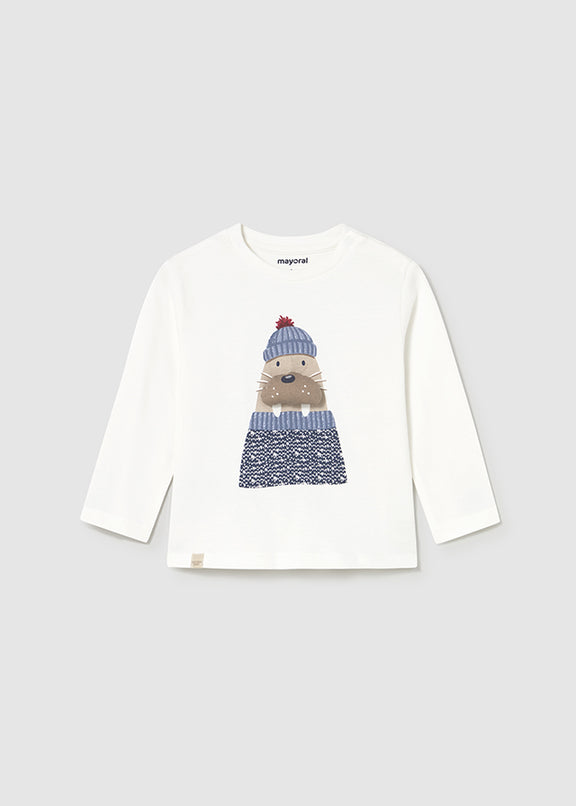 L/s t-shirt applique animal