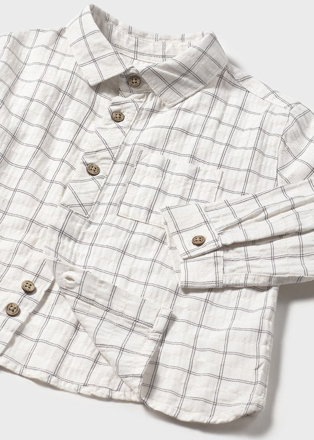 L/s checked viscose shirt