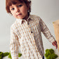 L/s checked viscose shirt