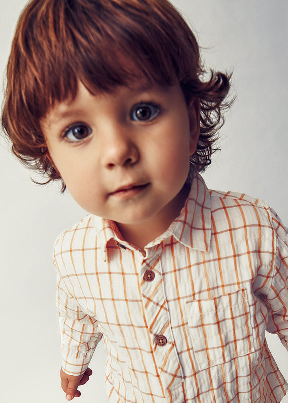 L/s checked viscose shirt