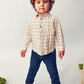 L/s checked viscose shirt