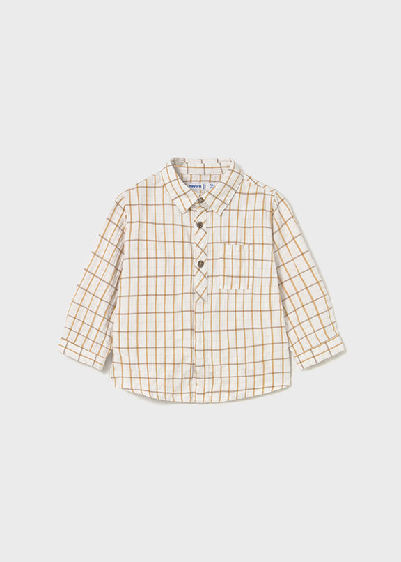 L/s checked viscose shirt