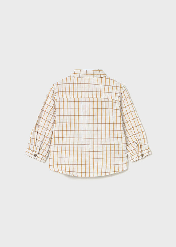 L/s checked viscose shirt