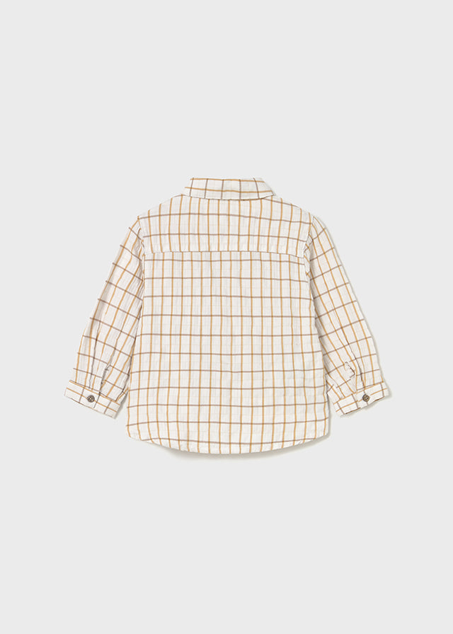 L/s checked viscose shirt
