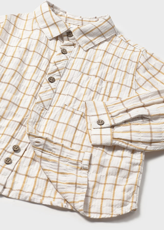 L/s checked viscose shirt