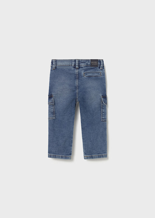 Soft denim cargo pants
