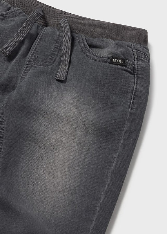 Soft denim jogger pants