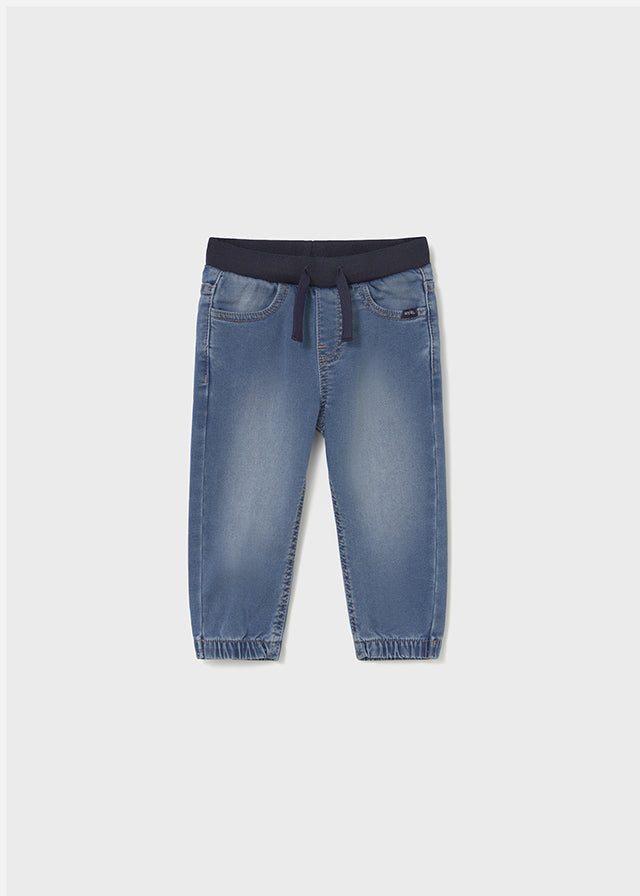 Soft denim jogger pants