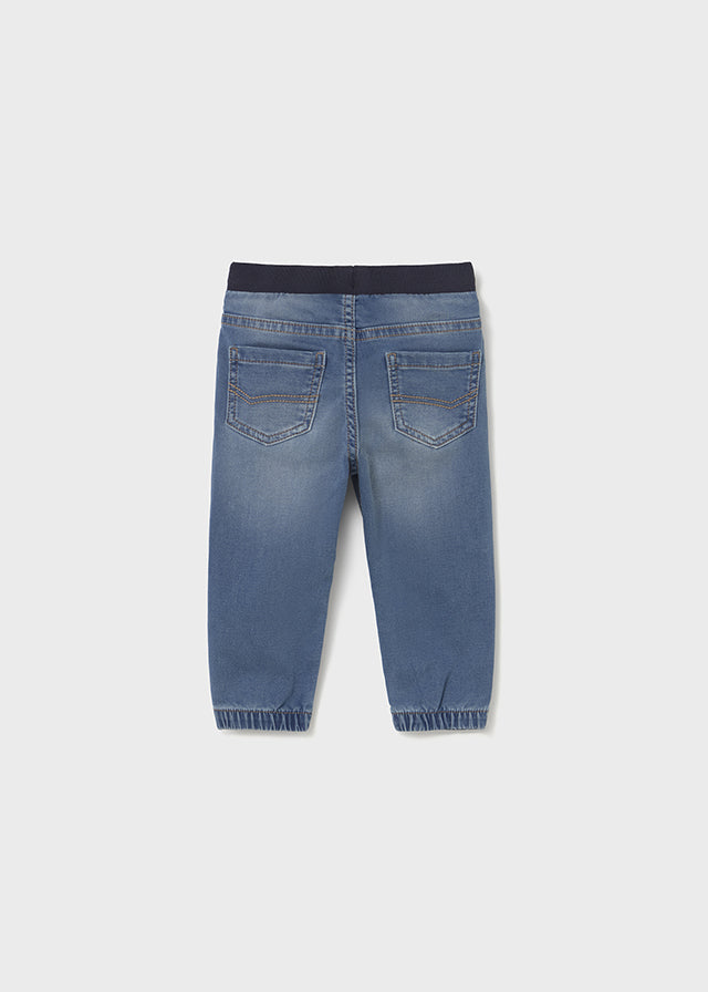 Soft denim jogger pants