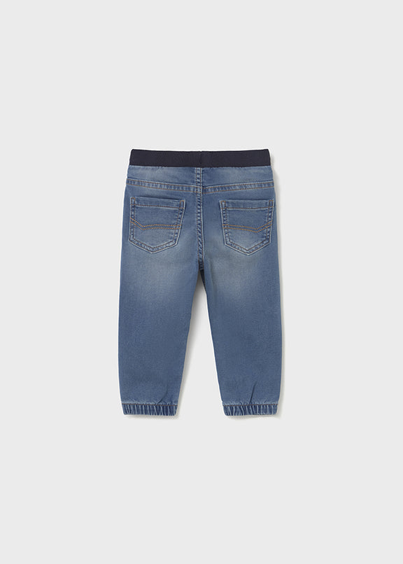 Soft denim jogger pants