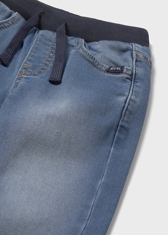 Soft denim jogger pants