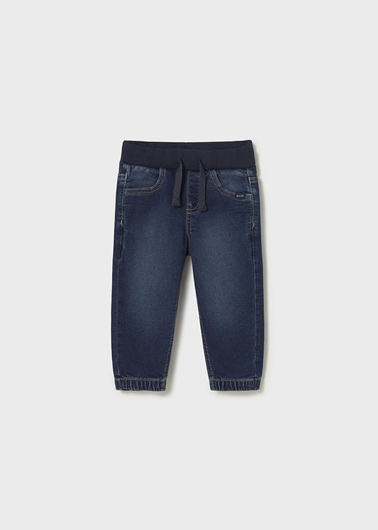 Soft denim jogger pants