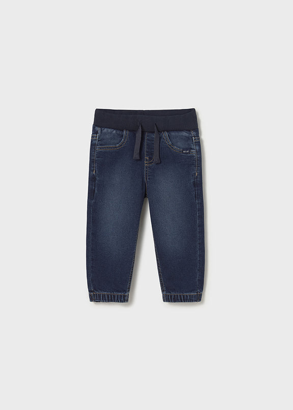 Soft denim jogger pants