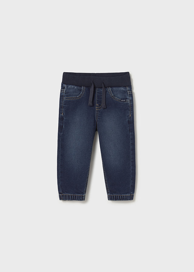 Soft denim jogger pants