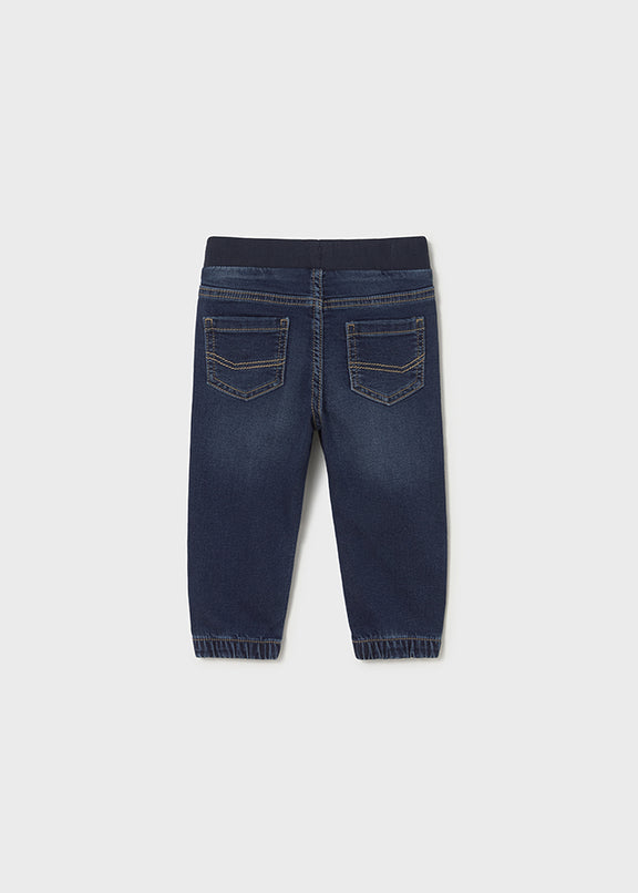 Soft denim jogger pants