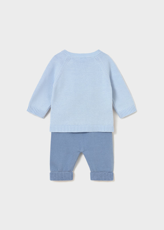 Long knit trousers set