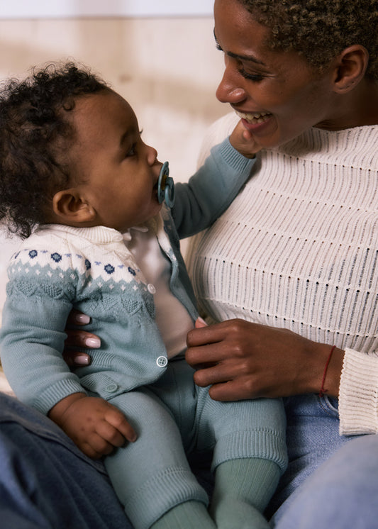 Long knit 3-piece trouset set