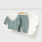 Long knit 3-piece trouset set