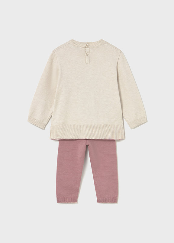 Long knit trousers set