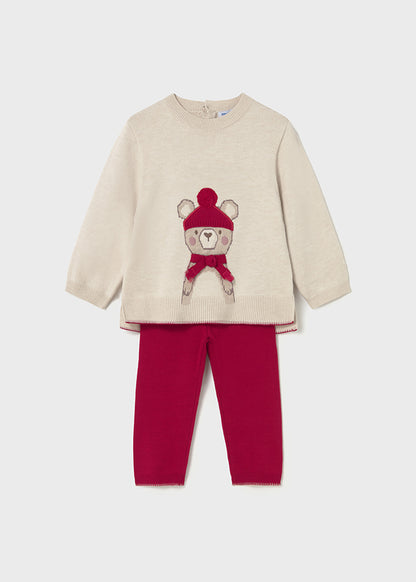 Long knit trousers set