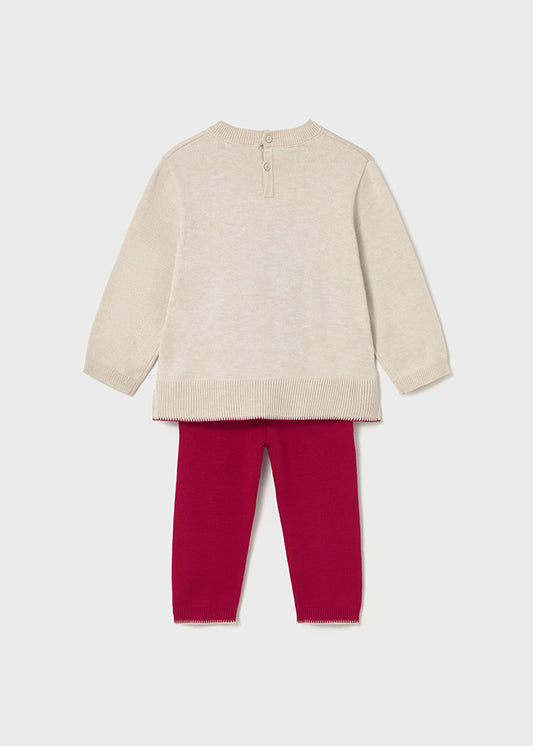 Long knit trousers set